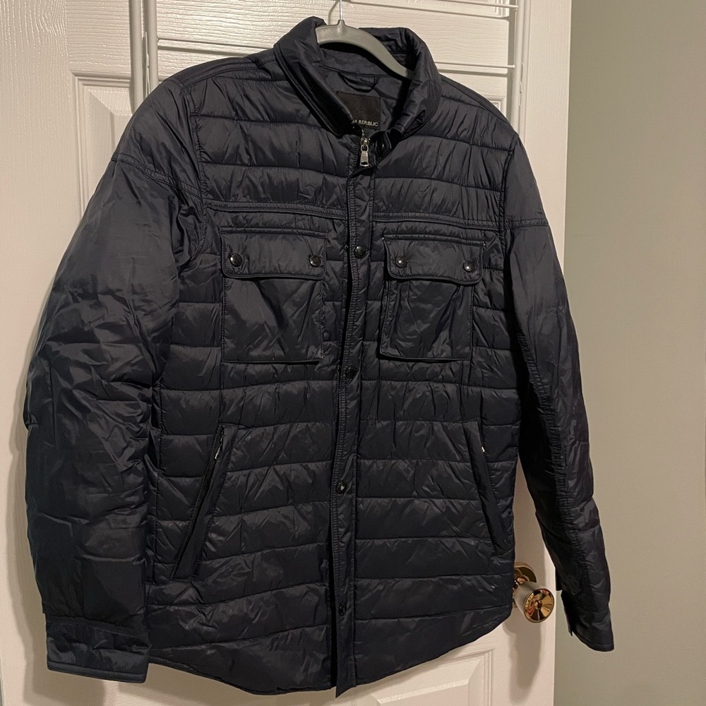 Banana Republic Navy Primaloft Quilted Puffer Shirt Jacket - Picture 2 of 12